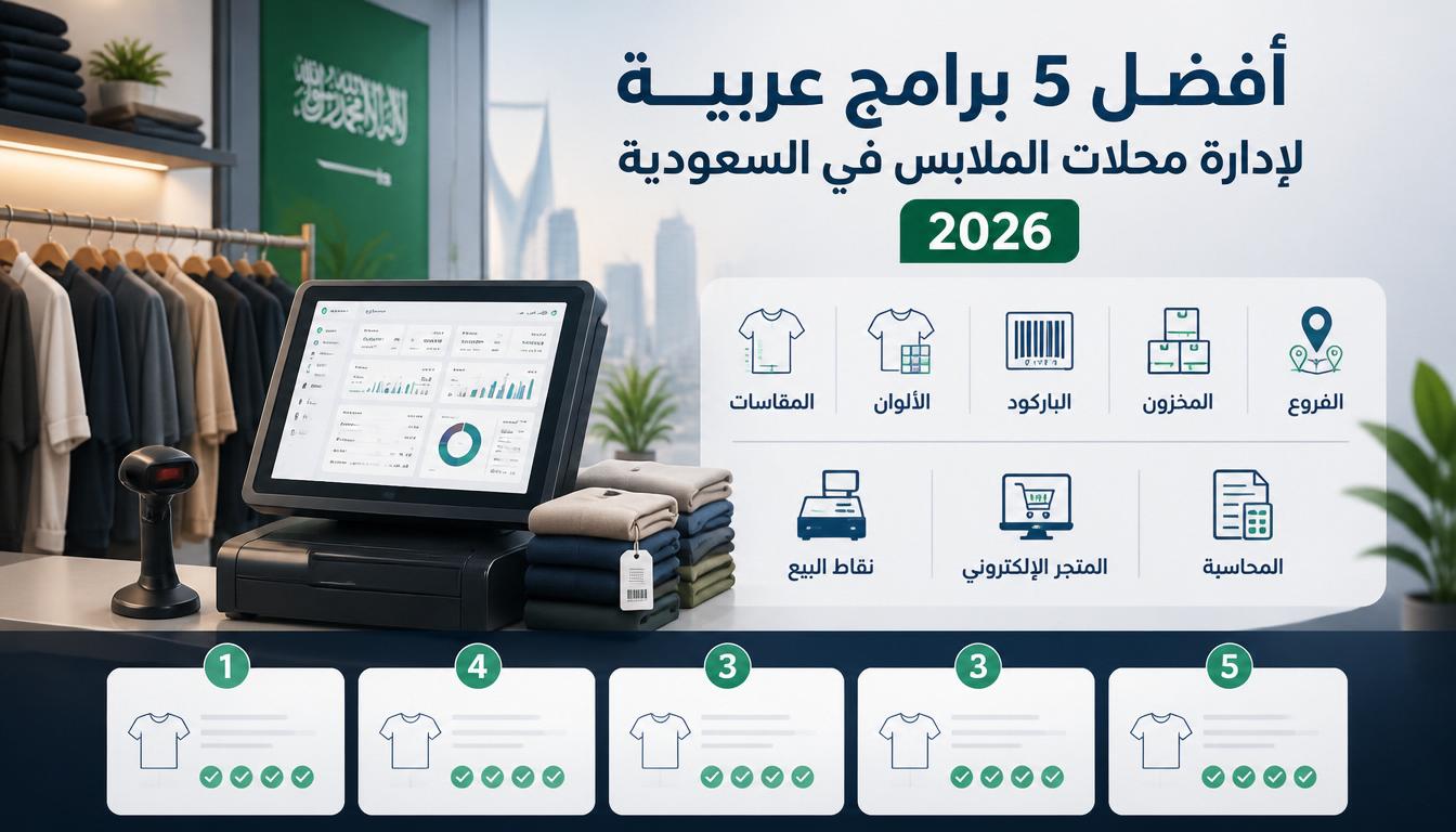 أفضل برامج إدارة محلات الملابس في السعودية والمخزون والمقاسات والألوان ونقاط البيع