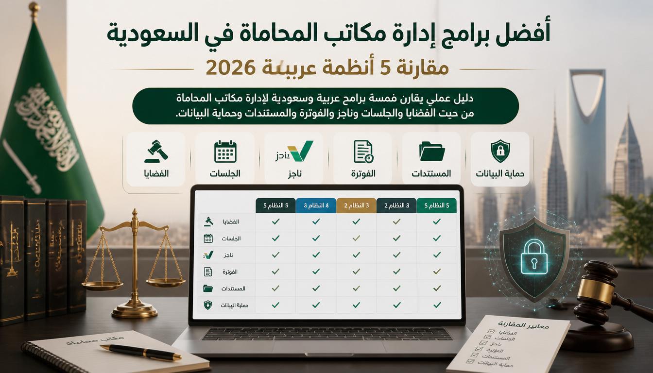 مقارنة أفضل برامج إدارة مكاتب المحاماة في السعودية