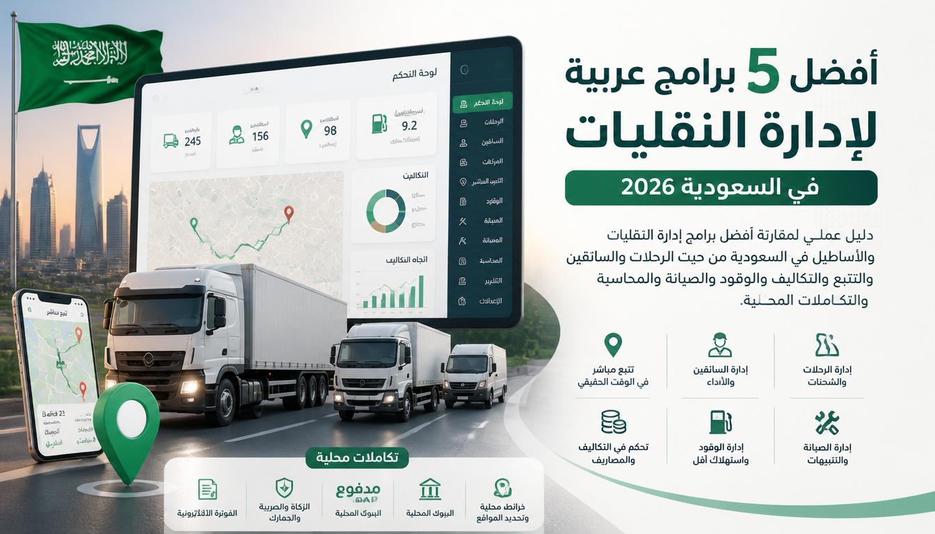مقارنة أفضل برامج إدارة النقليات والأساطيل في السعودية